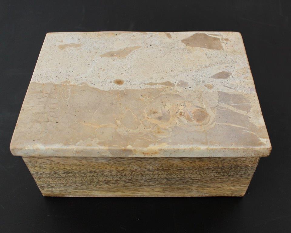 Leopard Marble Top Wooden Box