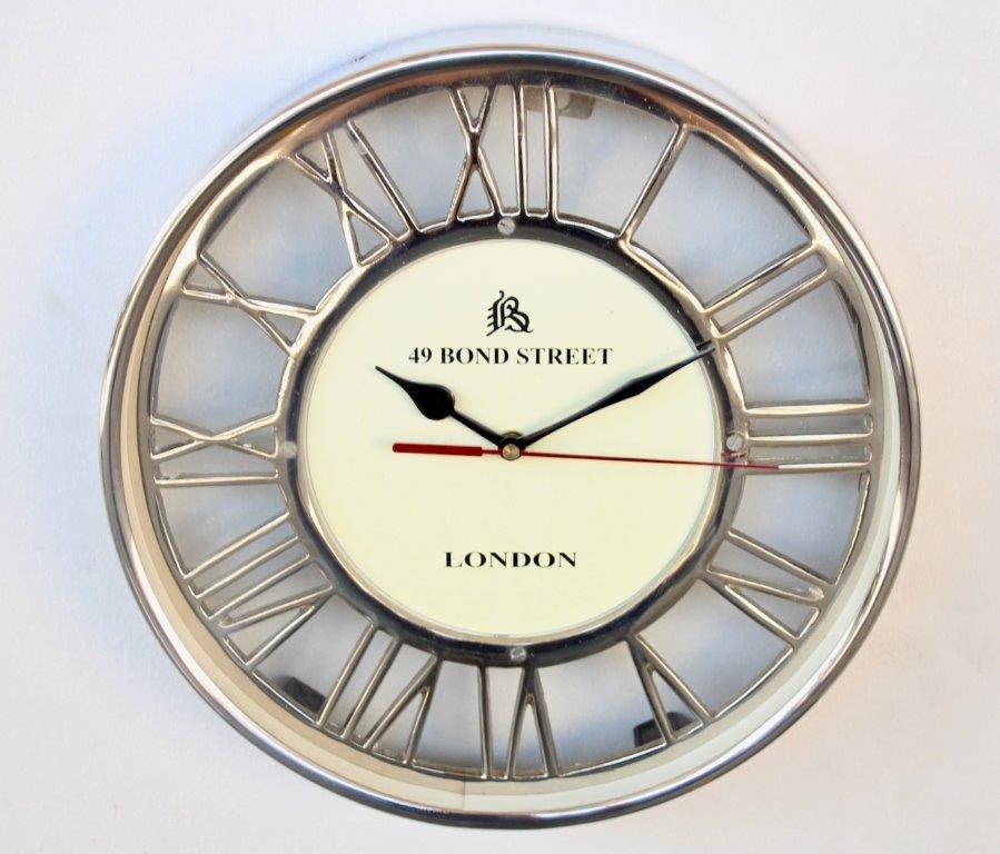 Round Silver Wall Clock