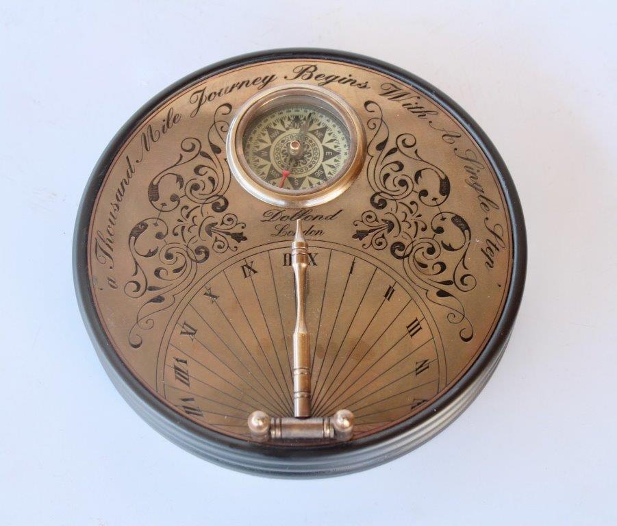 Brass Sundial With Compass