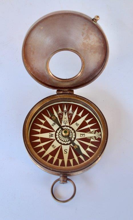Brass Compass With See Through Lid
