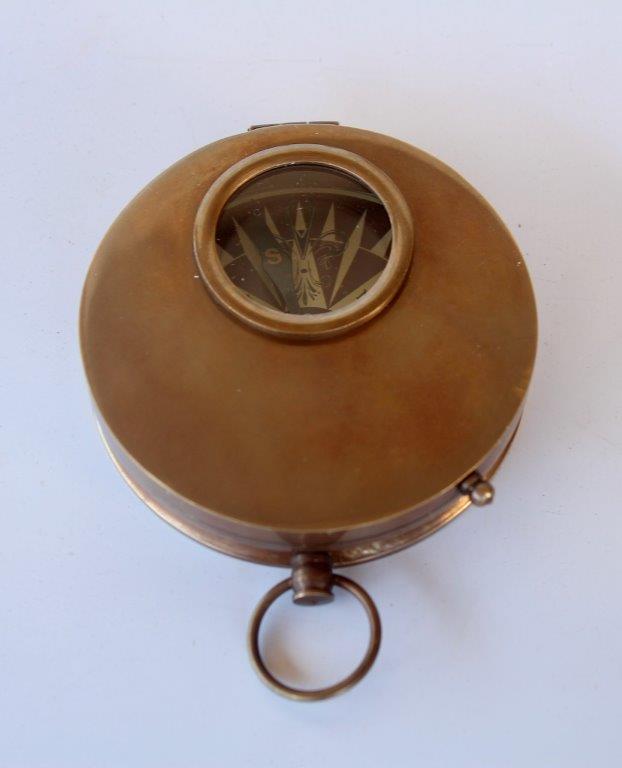 Brass Compass With See Through Lid