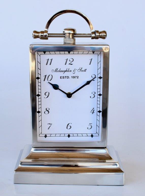 Silver Standing Table Clock