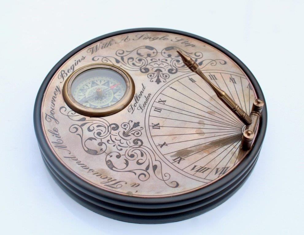 Brass Sundial With Compass