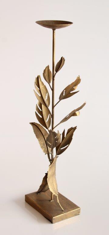 Gold Metal Leaf Candle Stick
