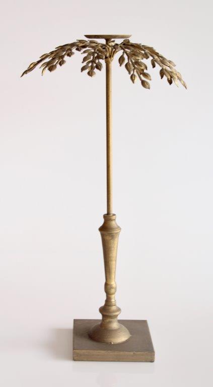 Gold Metal Leaf Candle Stick