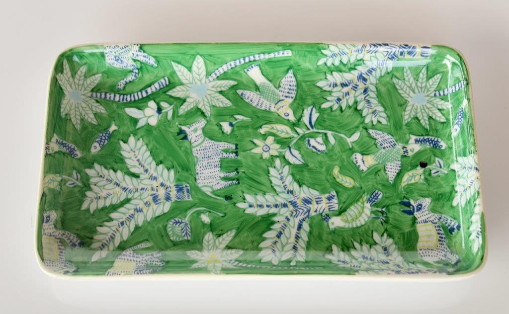 Rectangular Green & Blue Animal Tray
