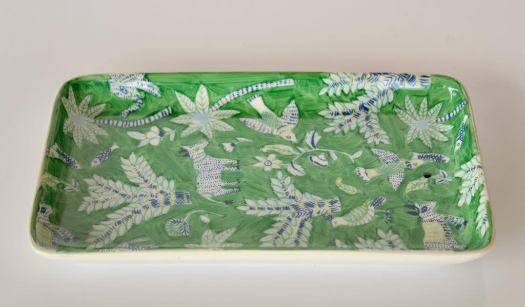 Rectangular Green & Blue Animal Tray