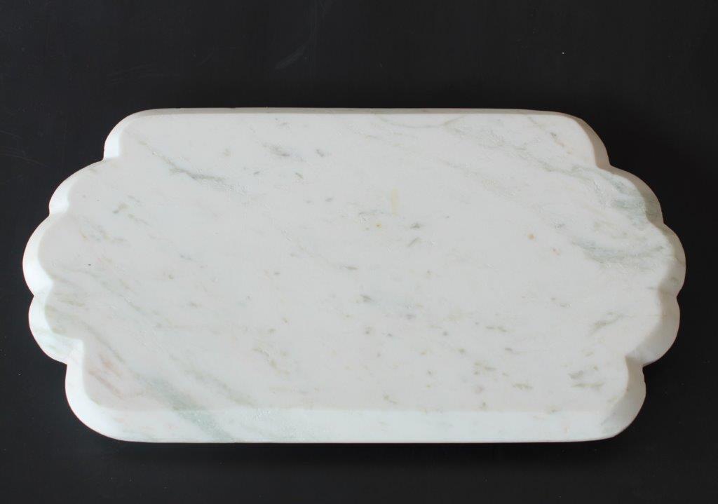 Marble Bevelled Shaped Tray On Feet