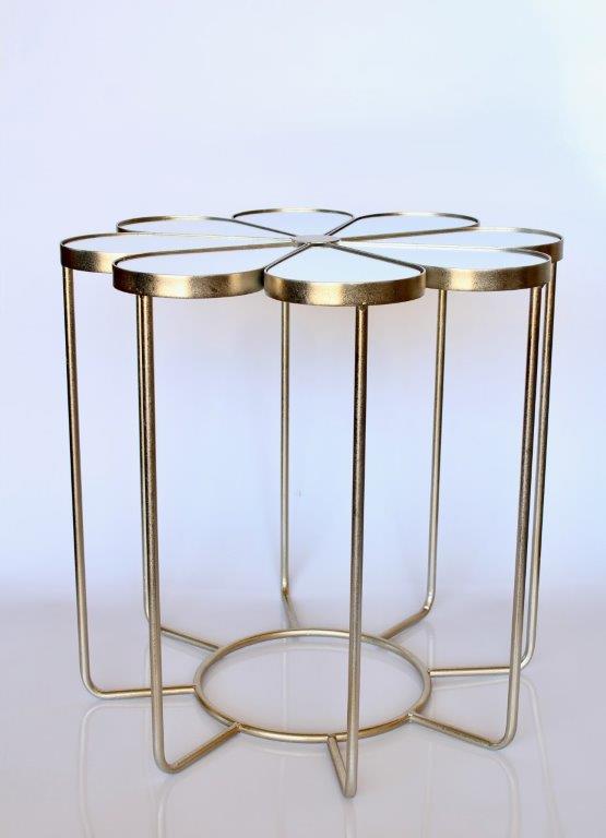 Round Petal Mirrored Table