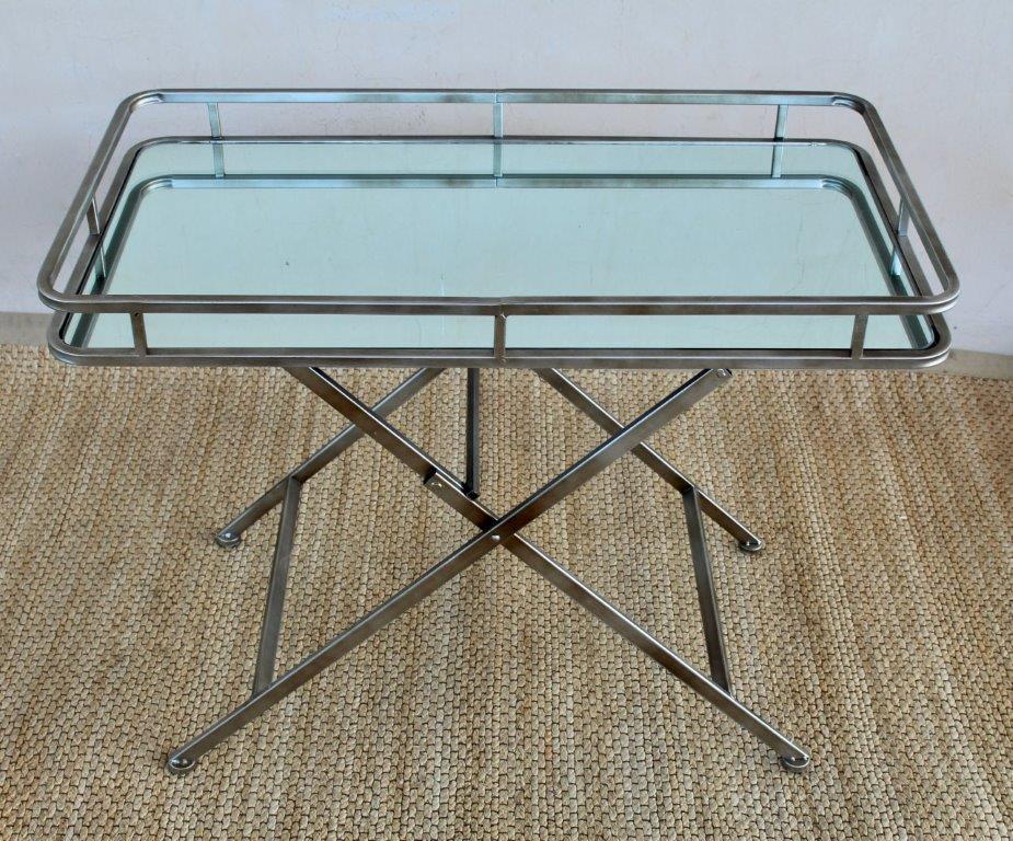 Rect. Pale Gold Mirrored Folding Butlers Tray