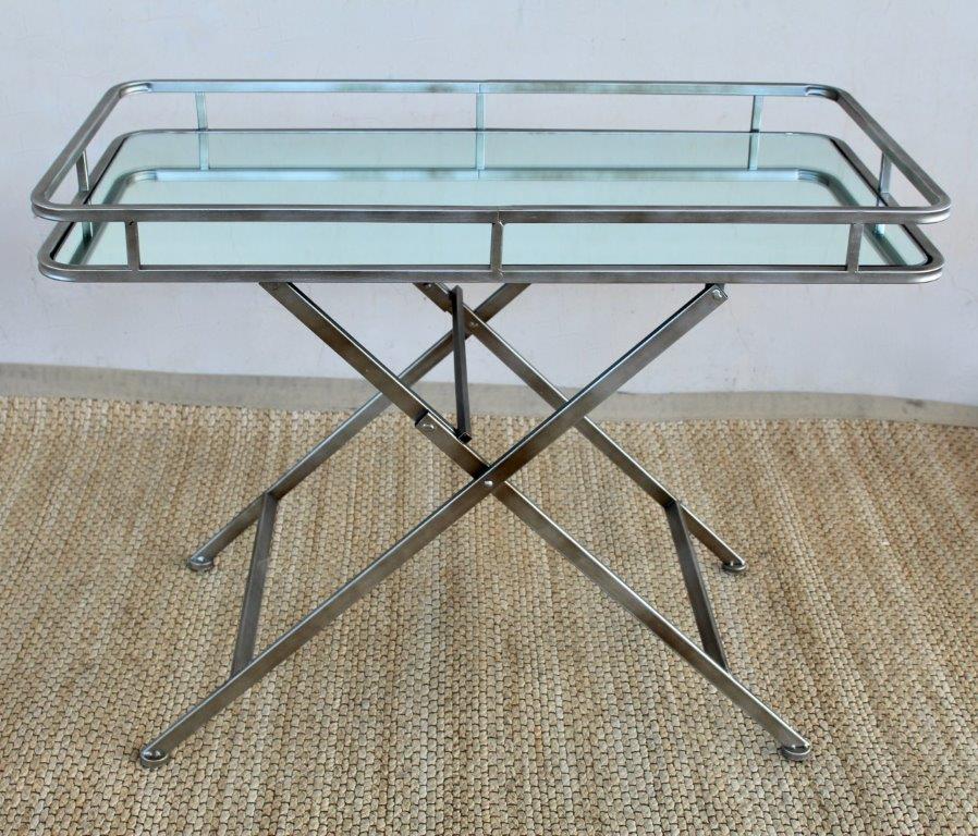 Rect. Pale Gold Mirrored Folding Butlers Tray