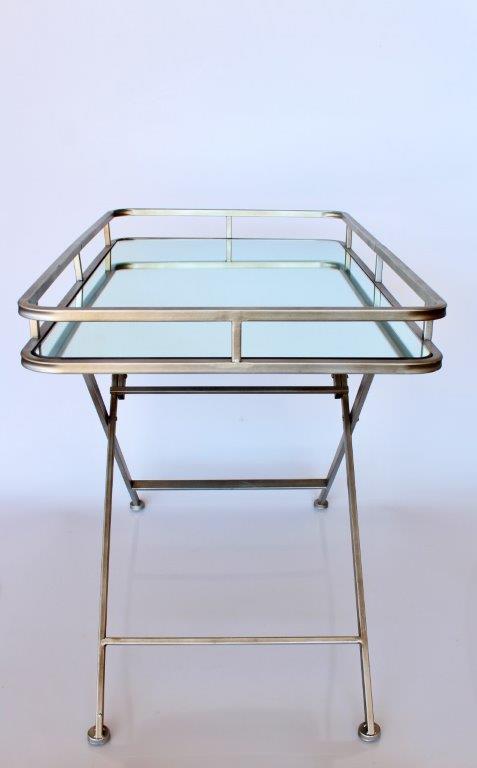 Rect. Pale Gold Mirrored Folding Butlers Tray