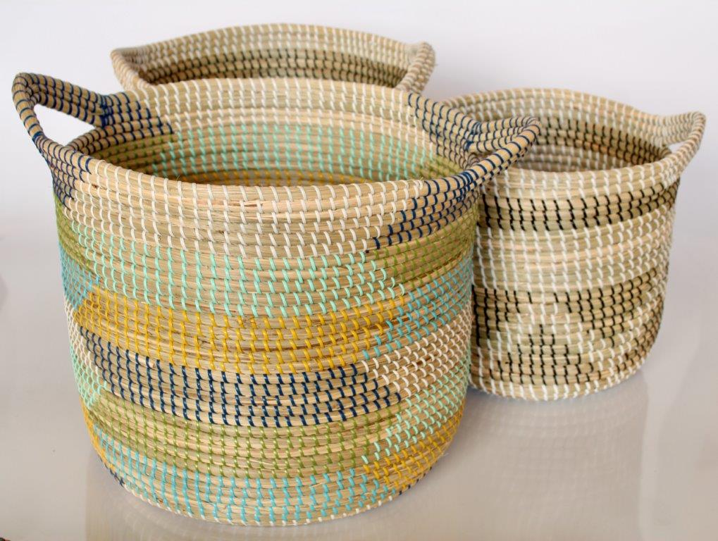 Set Of 3 Natural Seagrass Baskets