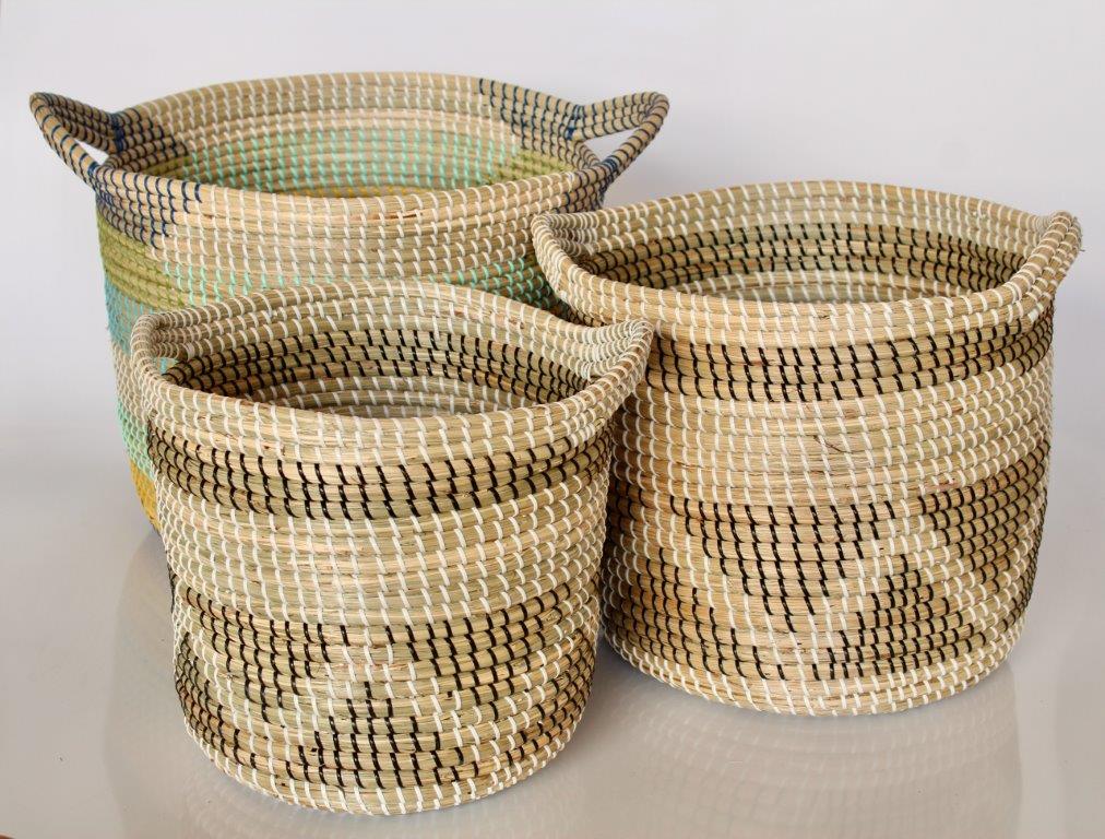 Set Of 3 Natural Seagrass Baskets
