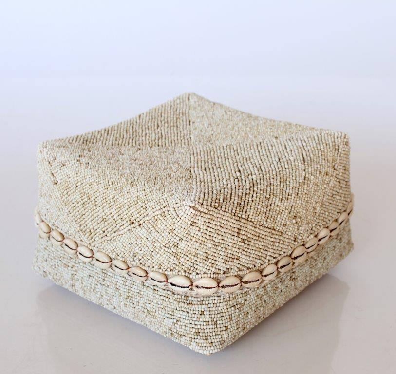 Natural Beaded Offering Basket Shell Detail