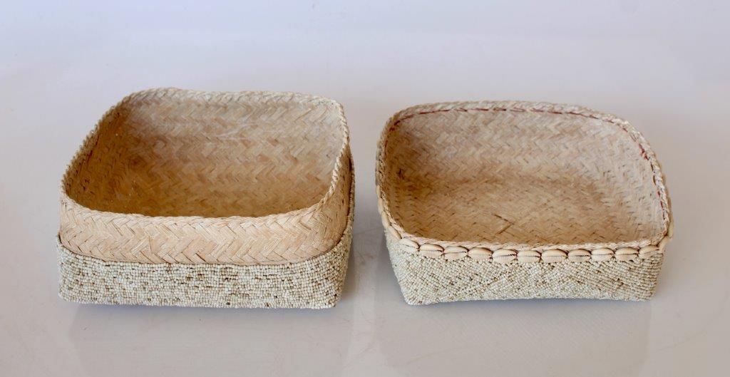 Natural Beaded Offering Basket Shell Detail