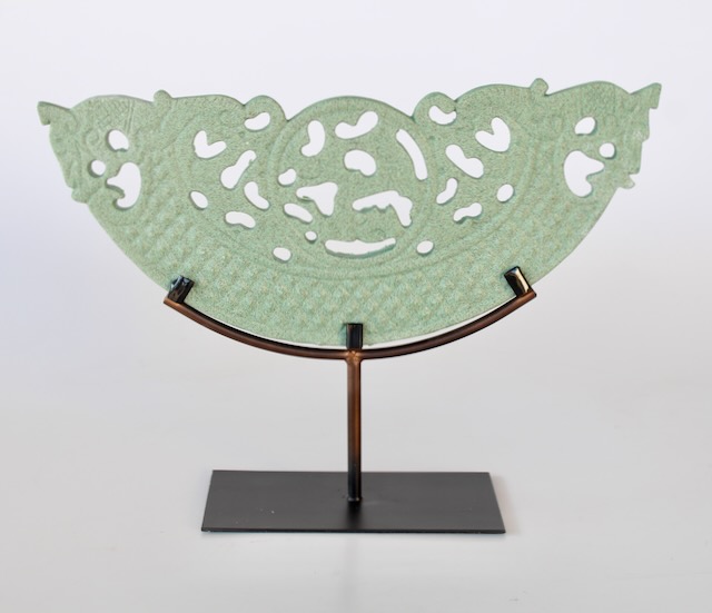 Medium Green Cut Out Sandstone On Metal Stand
