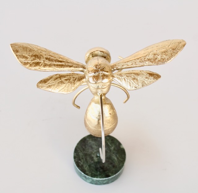 Medium Gold Bumblebee On Marble Base