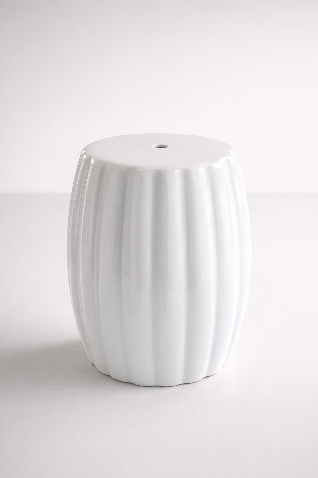 White Shaped Ceramic Garden Stool