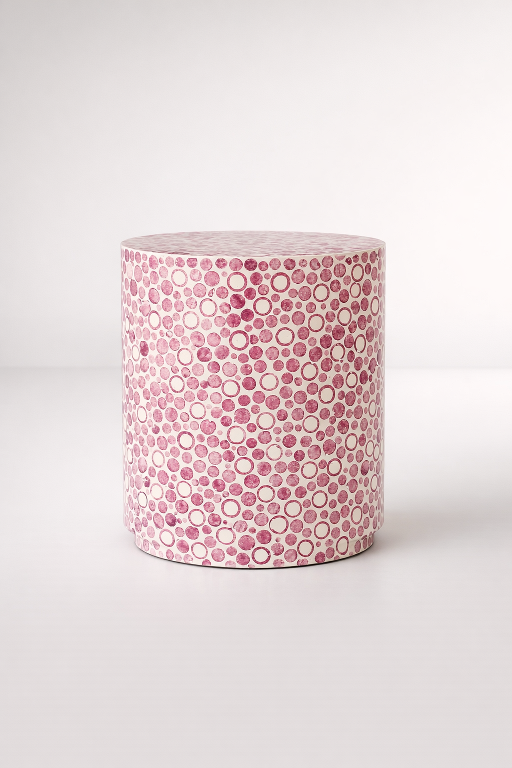 Pink Circle Capiz Garden Stool