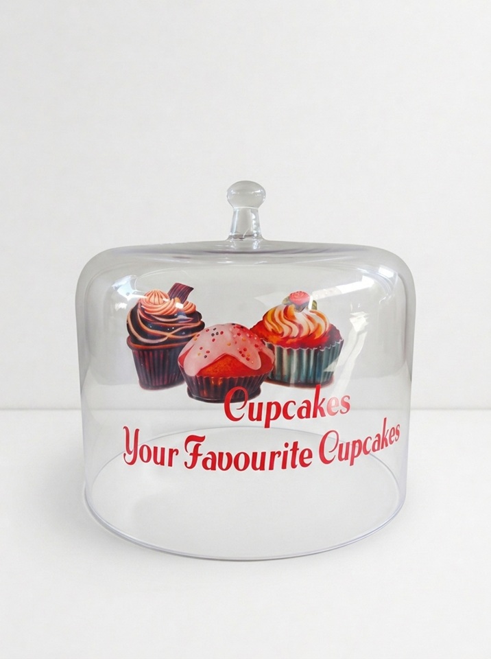 Round Glass Dome Cupcake Design