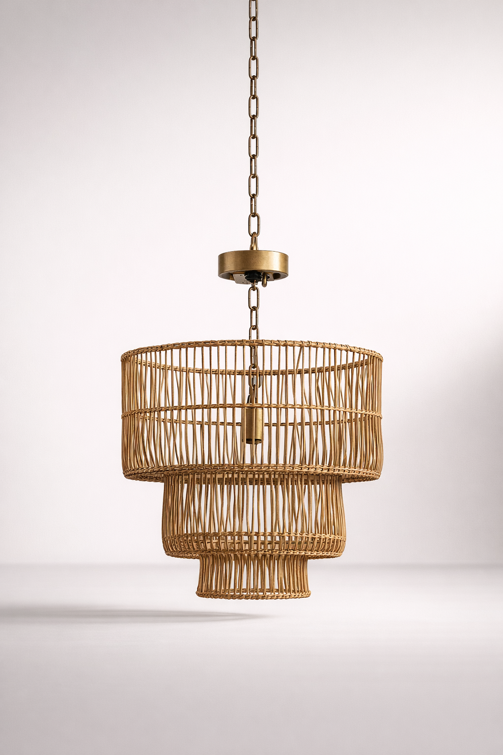 Rattan 3 Tier Hanging Light
