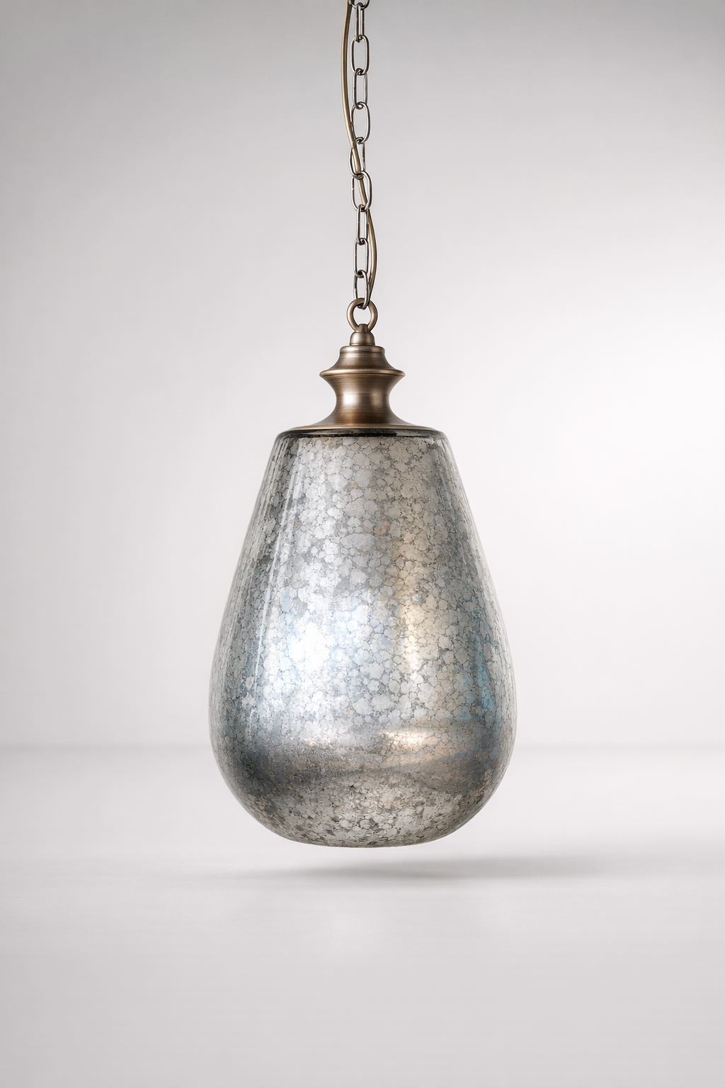 Silver Glass Distressed Pendant