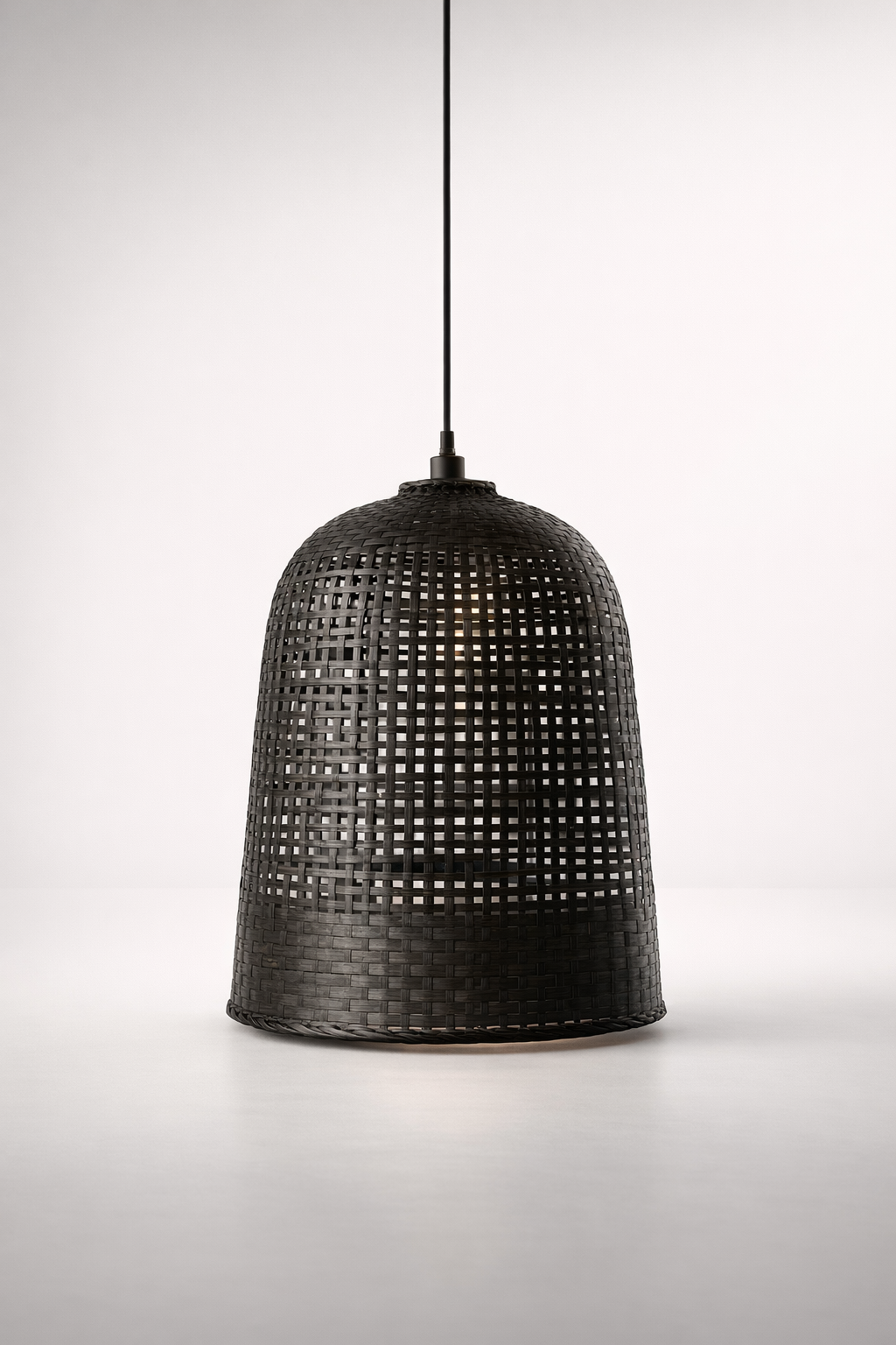 Black Rattan Hanging Light