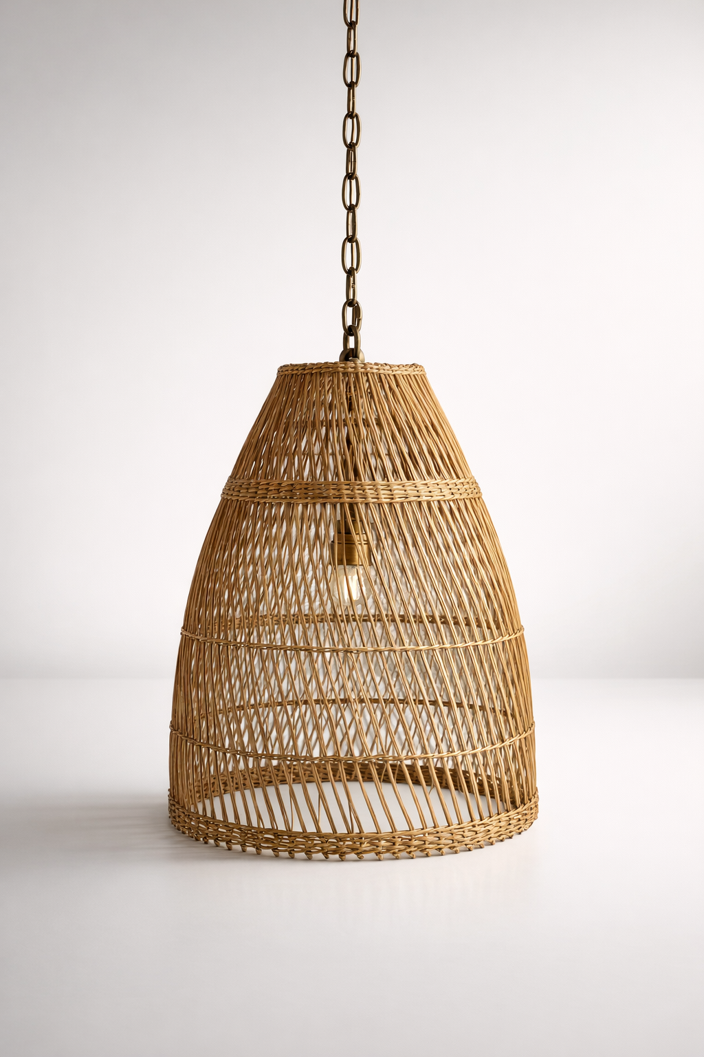 Large Rattan Hanging Light