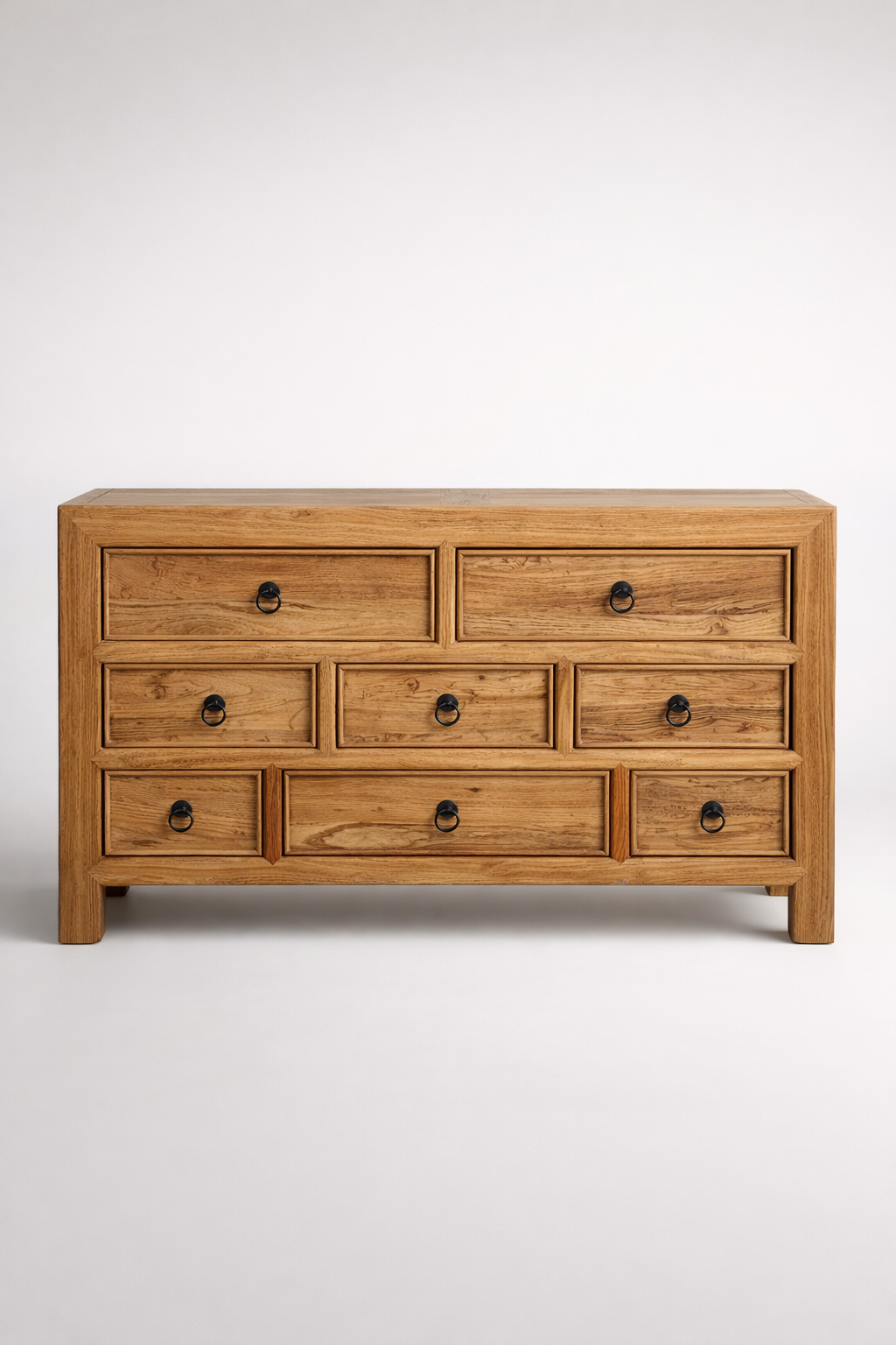 Natural Wood 8 Drawer Chest Of Drawers