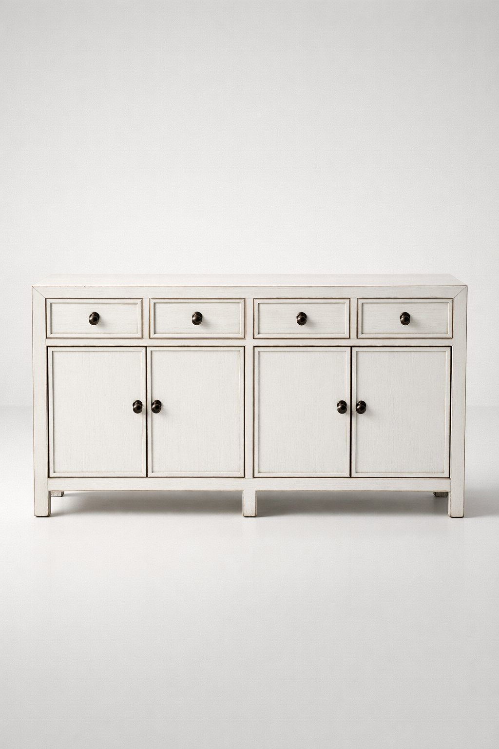 White 4 Door 4 Drawer Buffet Cupboard