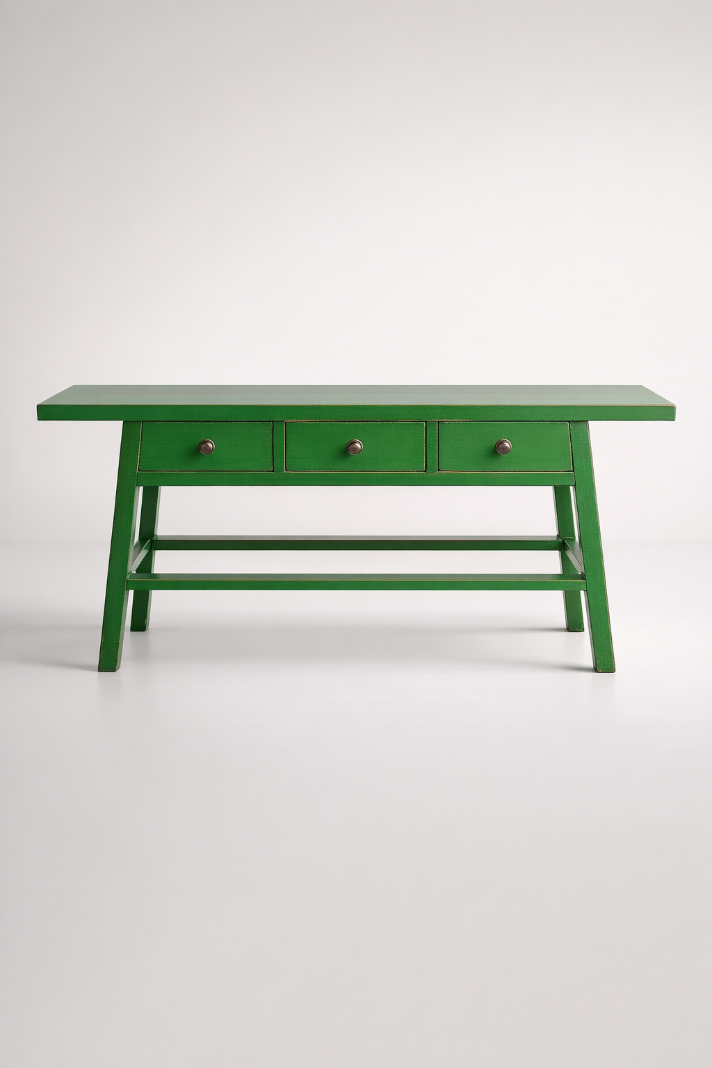 Green 3 Drawer Console