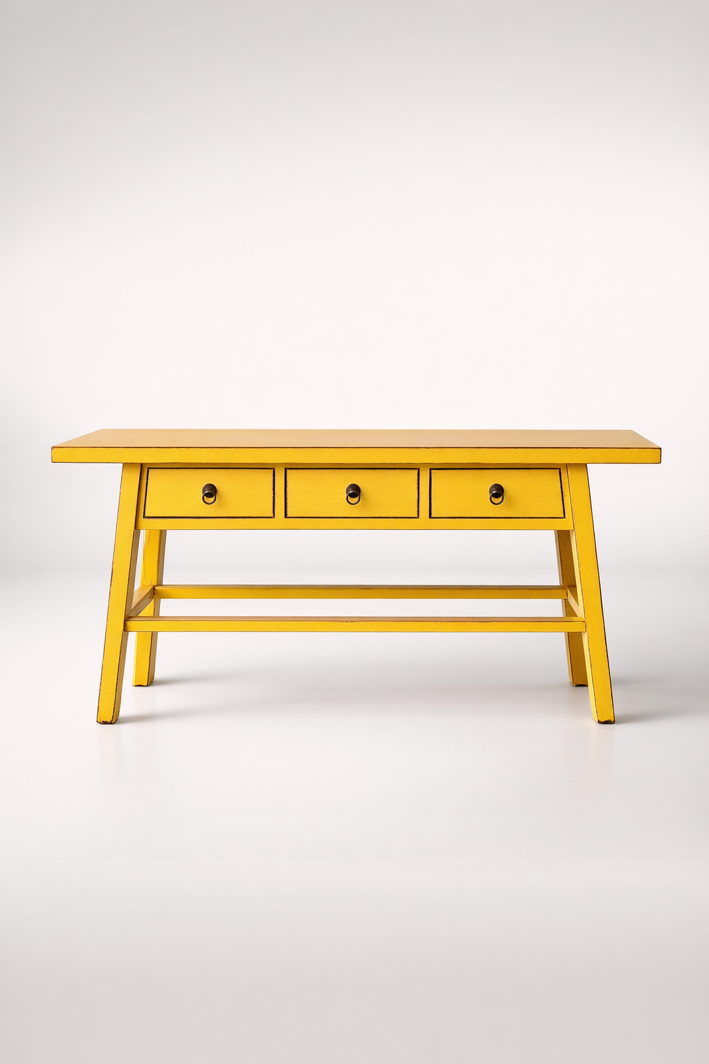 Yellow 3 Drawer Console