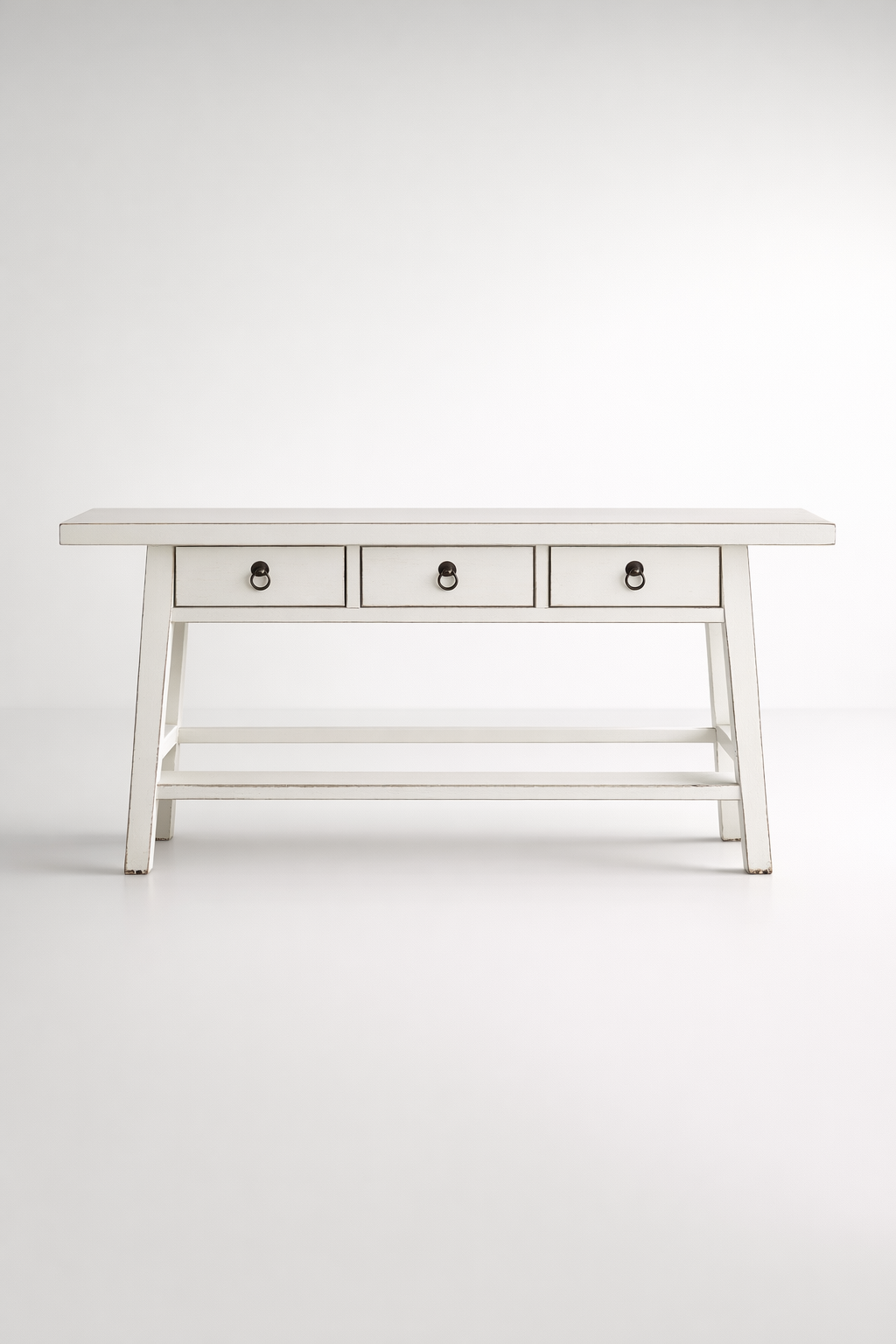 White 3 Drawer Console