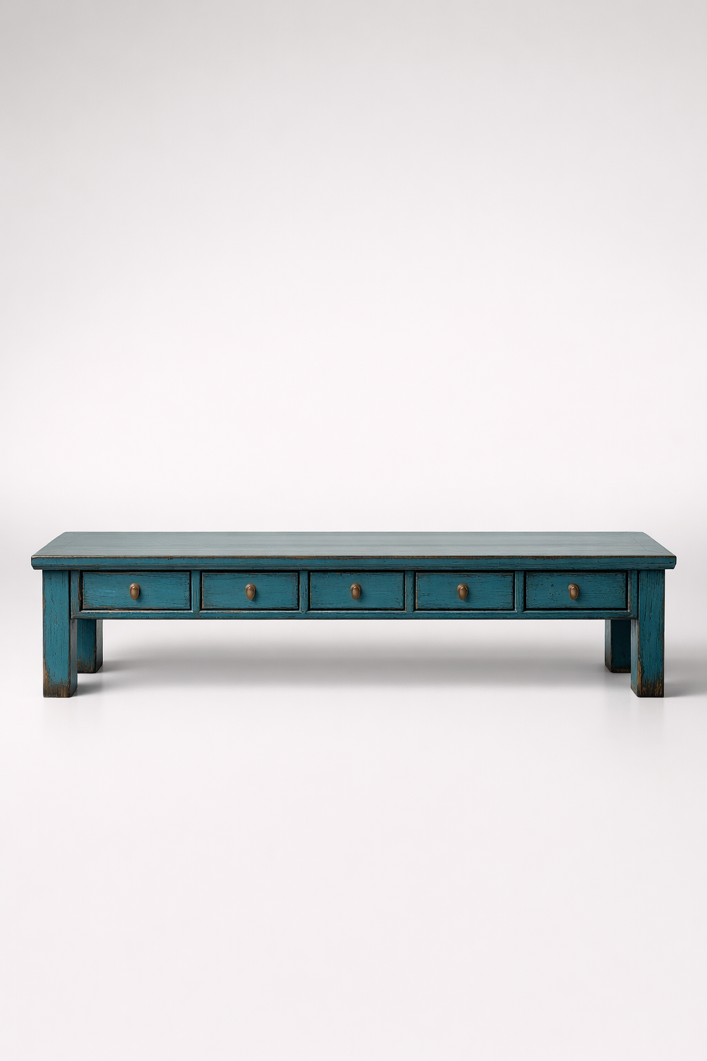 5 Drawer Blue Long Tv Cupboard