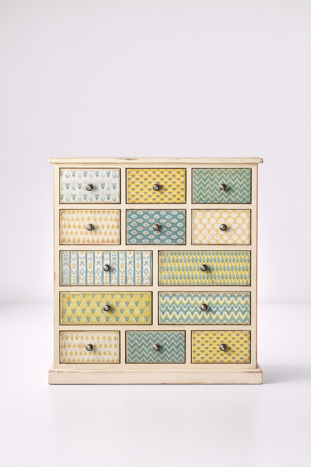 Blue And Green Patchwork Chest
