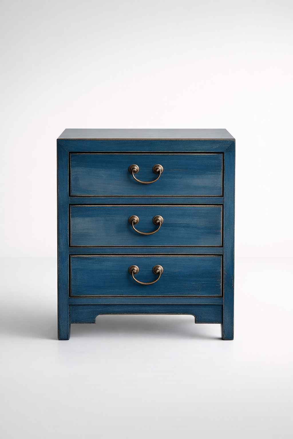 Blue 3 Drawer Bedside