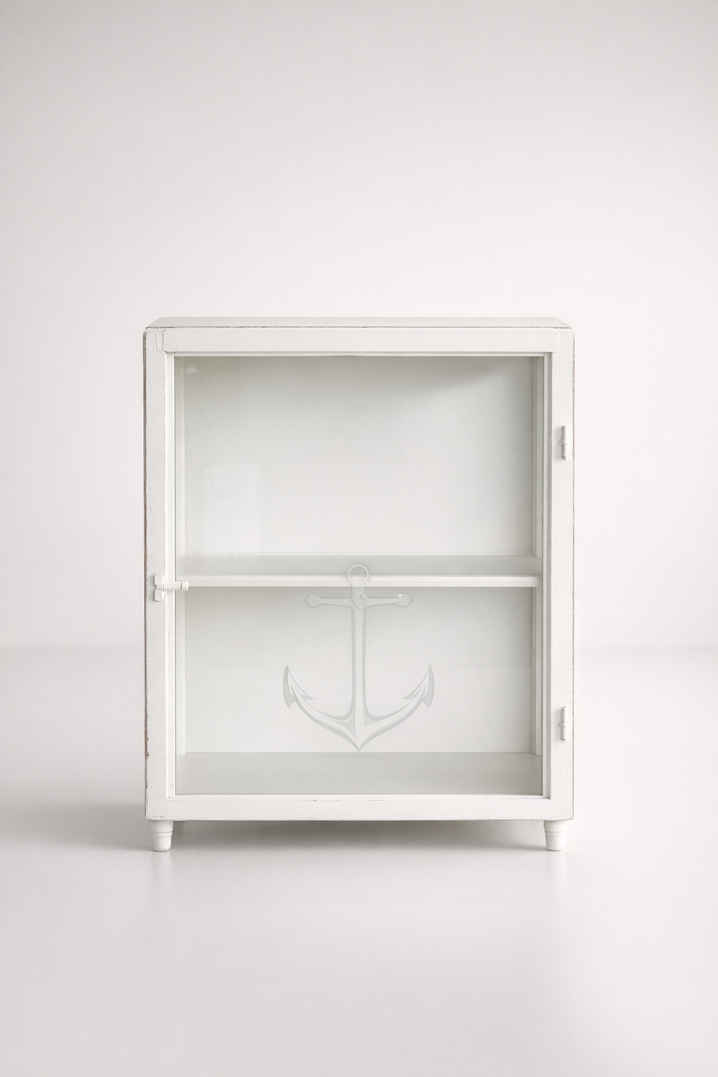 Iron Glass Cabinet With Anchor