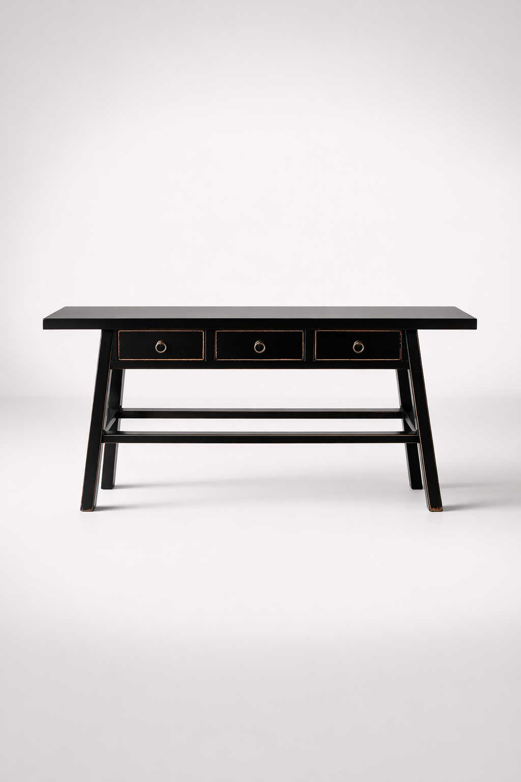 Black 3 Drawer Console