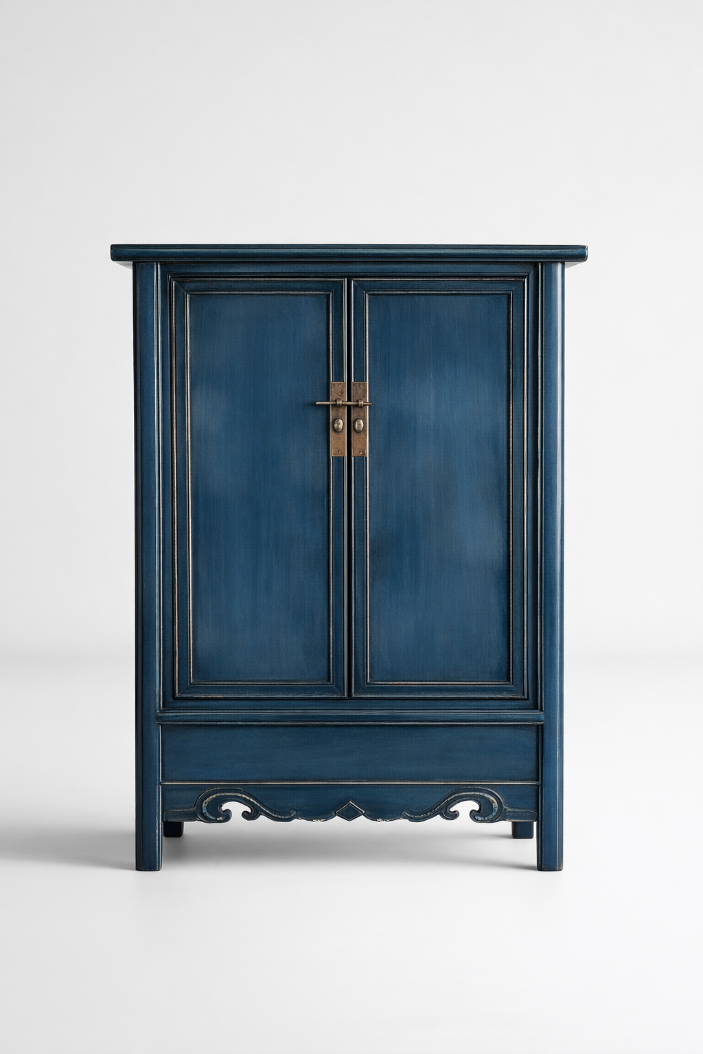 Tall Navy Blue 2 Door Cabinet
