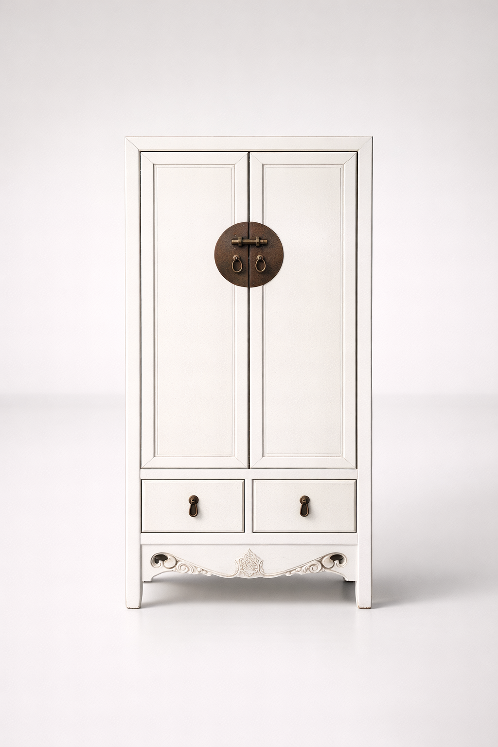 White 2 Door 2 Drawer Cabinet