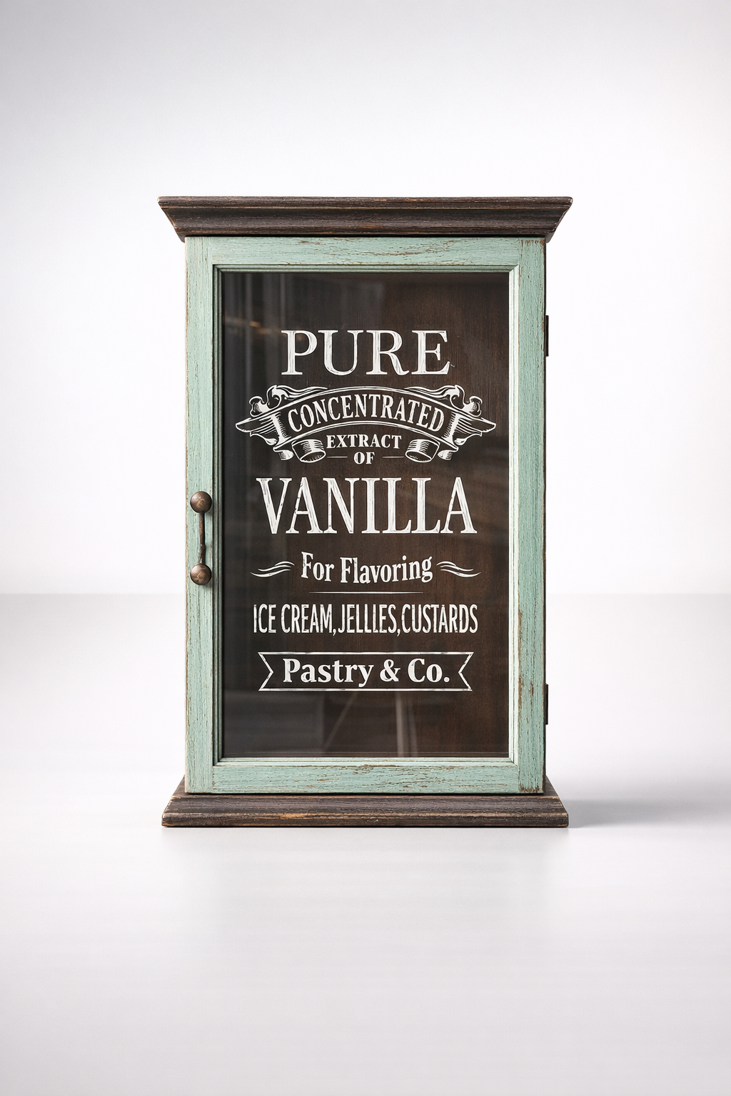 Green Glass Hanging Cabinet 'Vanilla'
