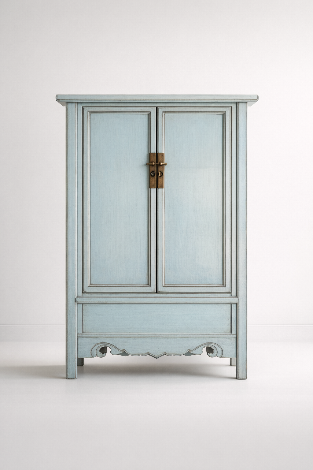 Tall Blue Grey 2 Door Cabinet