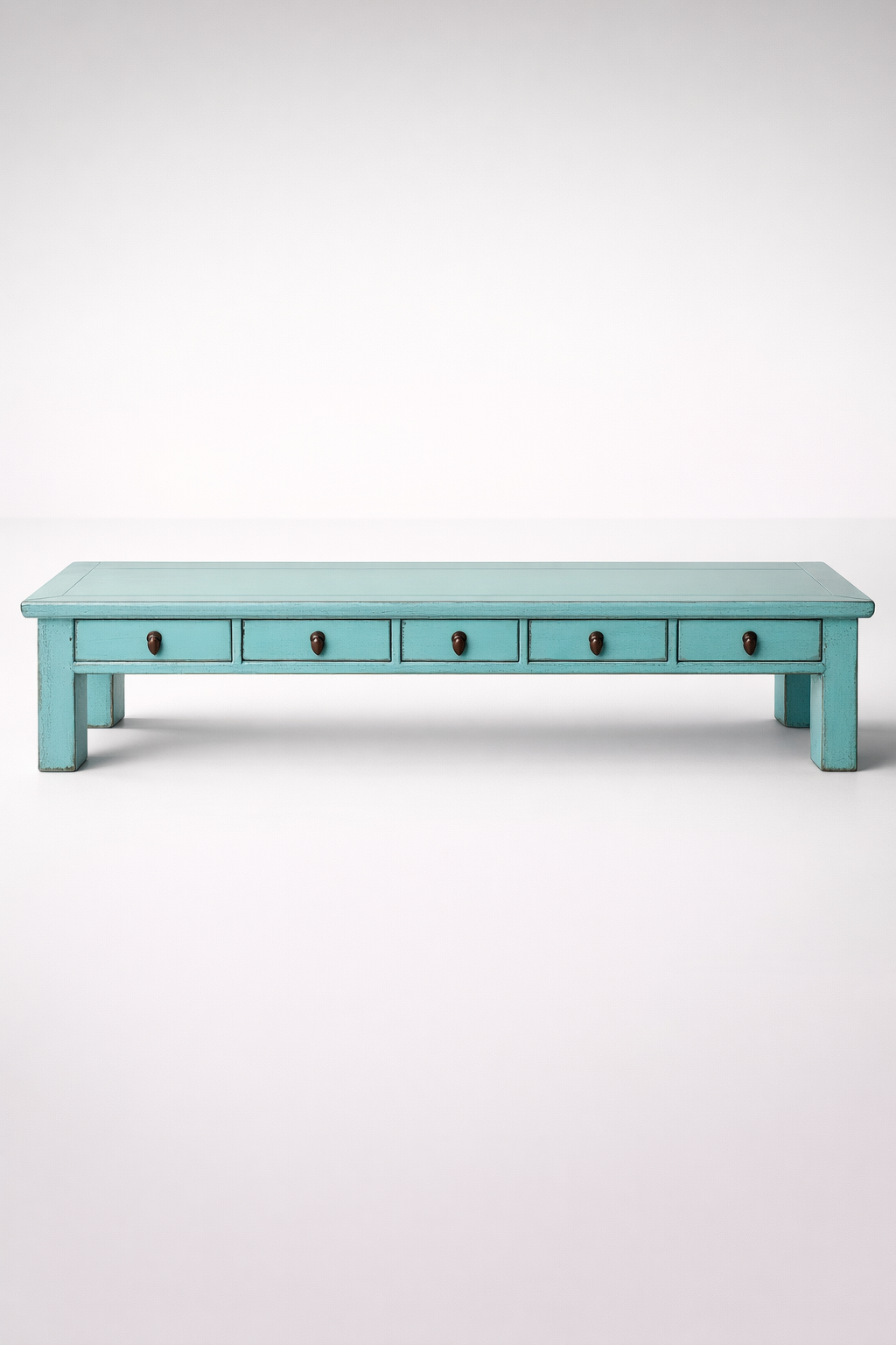 5 Drawer Turquoise Long TV Cupboard