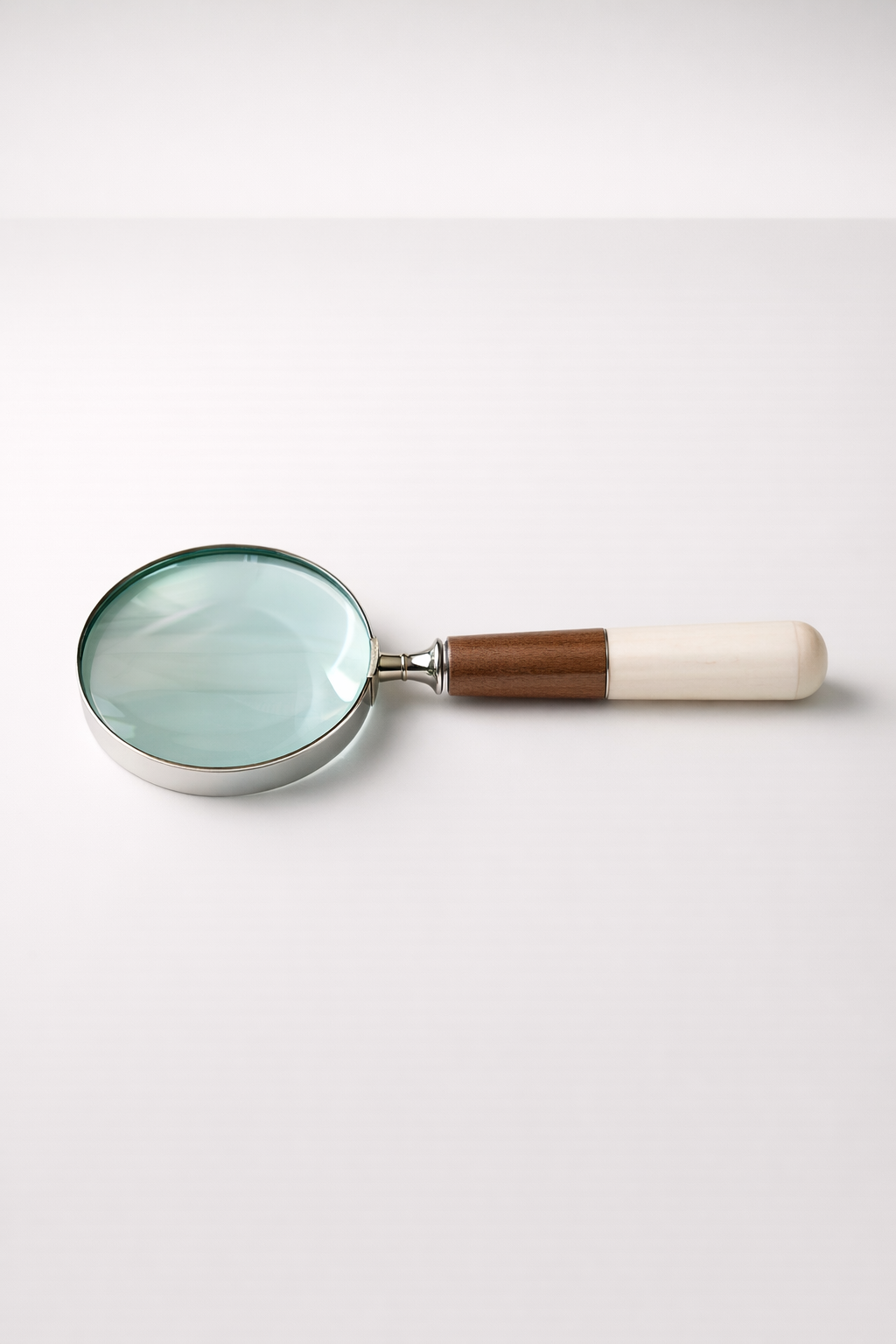 Silver Magnifying Glass Wood & Marble Handle