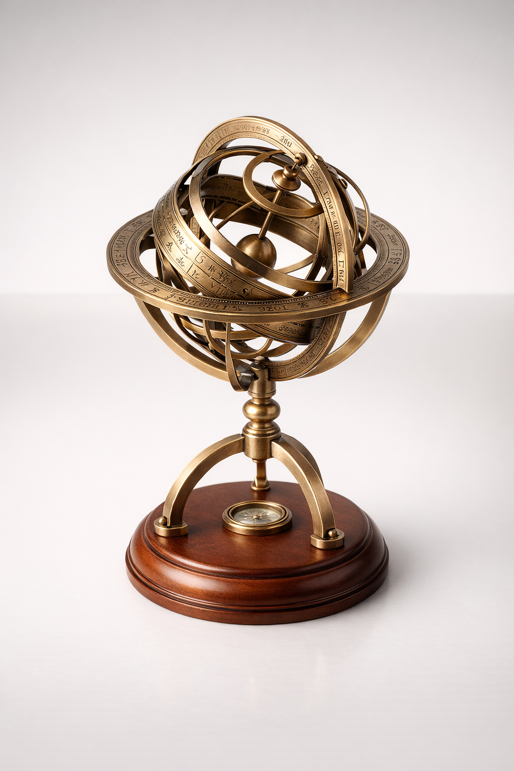 Large Brass Armillary Star Sign & Compass