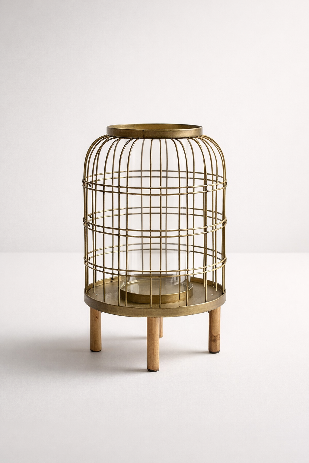 Metal Lantern Bamboo Feet
