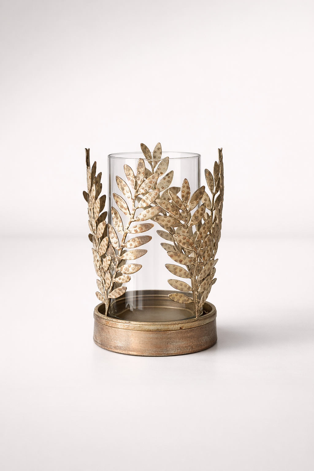 Copper Distressed Metal Candle Holder