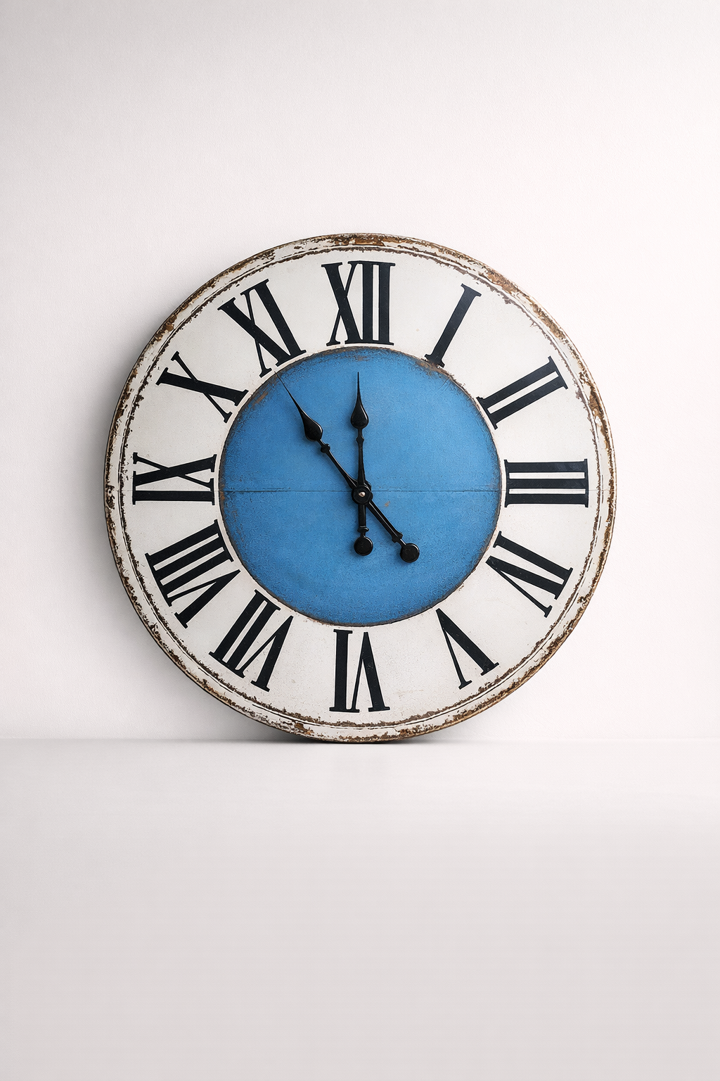 Blue And White Metal Clock