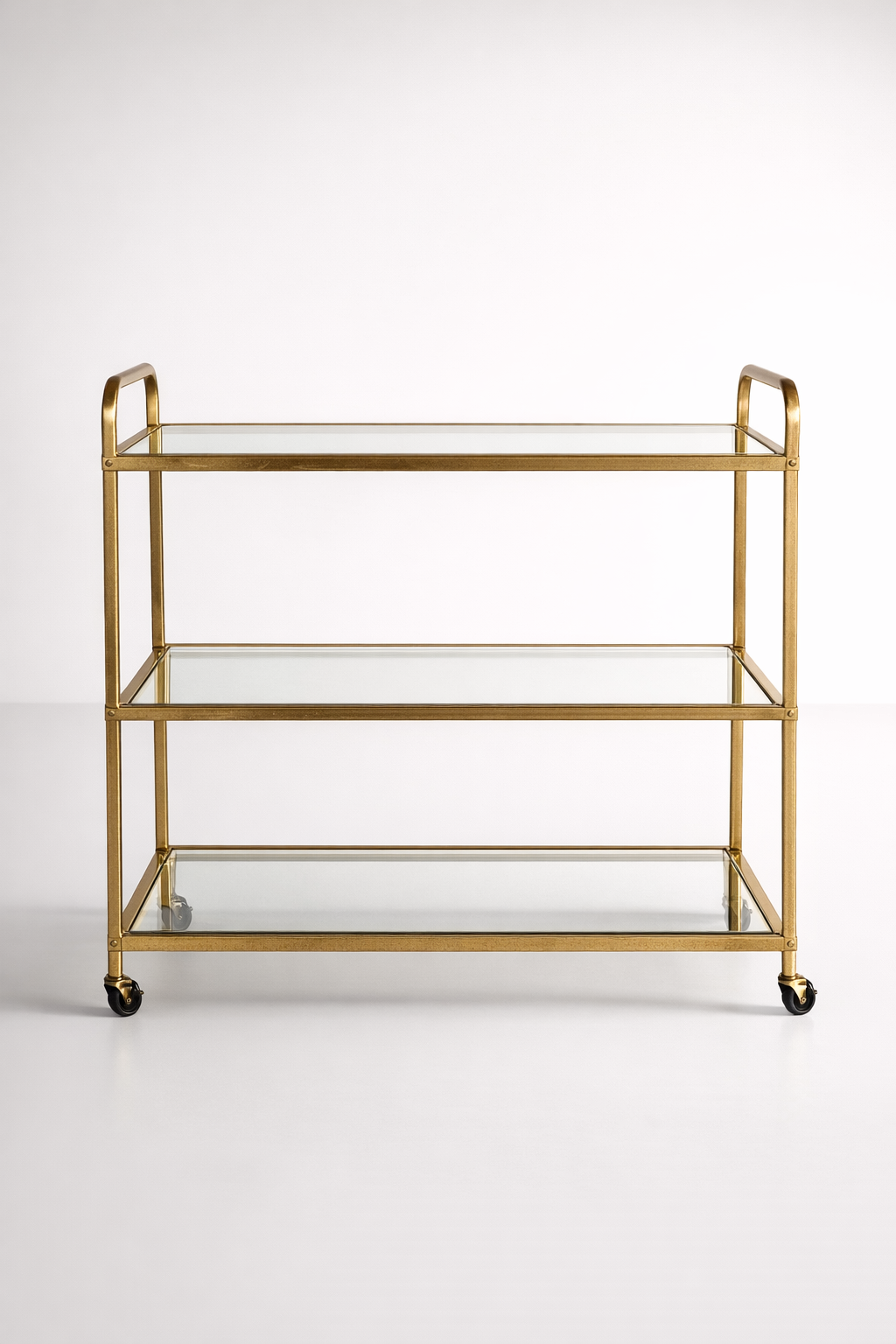 Gold Rectangular 3 Tier Trolley